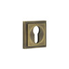 Burlington Euro Profile Escutcheons Square Stepped Rose Antique Brass