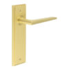 Mayfair Door Handle Latch Backplate Satin Brass