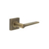 Knightsbridge Door Handle on Square Plain Rose Antique Brass