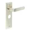 Kensington Door Handle Bathroom Backplate Satin Nickel