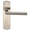 CARLISLE BRASS - CSLP1162B-SSS STEELWORX MITRED CSL LEVER ON BACKPLATE - LATCH 172 X 44MM SATIN