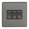 Eurolite Ecbn3Swbnb 3 Gang 10Amp 2Way Switch Concealed Black Nickel Plate Matching Rockers Black Trim