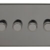 Eurolite Ecbn4D400 4 Gang 400W Push On Off 2Way Dimmer Switch Concealed Black Nickel Plate Matching Knobs Black Trim