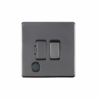 Eurolite Ecbnswffobnb 13Amp Dp Switched Fuse Spur With Flex Outlet Concealed Black Nickel Plate Matching Rocker Black Trim