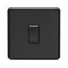 Eurolite Mb1Swb 1 Gang 10Amp 2Way Switch Round Edge Matt Black Plate Black Rocker