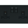 Eurolite Ecmb2Sob 2 Gang 13Amp Dp Switched Socket Flat Concealed Matt Black Plate Black Rockers