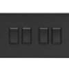 Eurolite Ecmb4Swb 4 Gang 10Amp 2Way Switch Flat Concealed Matt Black Plate Black Rockers