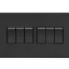 Eurolite Ecmb6Swb 6 Gang 10Amp 2Way Switch Flat Concealed Matt Black Plate Black Rockers
