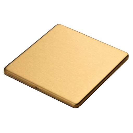 Eurolite Concealed 3mm Single Blank Plate - Satin Brass