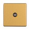 Eurolite Concealed 3mm 1 Gang Tv Socket - Satin Brass