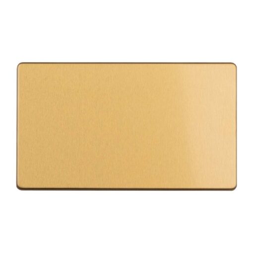 Eurolite Concealed 3mm 2 Gang Double Blank Plate - Satin Brass