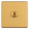 Eurolite Concealed 3mm 1 Gang 2 Way Toggle Switch - Satin Brass