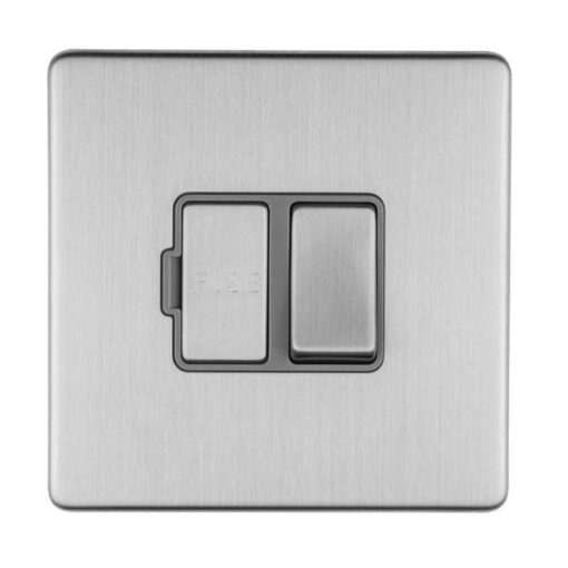 Eurolite Concealed 3mm 13Amp Switched Fuse Spur - Stainless Steel