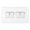 Eurolite Ecw4Sww 4 Gang 10Amp 2Way Switch Flat Concealed White Plate White Rockers