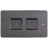Eurolite Efbn4Swbnb 4 Gang 10Amp 2Way Switch Enhance Flat Black Nickel Plate Matching Rockers Black Trim