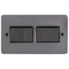 Eurolite Efbn6Swbnb 6 Gang 10Amp 2Way Switch Enhance Flat Black Nickel Plate Matching Rockers Black Trim