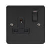 Eurolite Efmb1Sombb 1 Gang 13Amp Dp Switched Socket Matt Black Black Trim