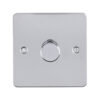 Eurolite Pss1D400 1 Gang 400W Push On Off 2Way Dimmer Round Edge Polished Stainless Steel Plate Matching Knob