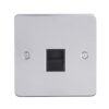 Eurolite Pss1Mb 1 Gang Master Telephone Socket Round Edge Polished Stainless Steel Plate Black Interior