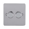 Eurolite Pss2Dled 2 Gang Led Push On Off 2Way Dimmer Round Edge Polished Stainless Steel Plate Matching Knobs