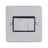 Eurolite Pss3Sw 3 Gang 10Amp 2Way Switch Round Edge Polished Stainless Steel Plate Matching Rockers