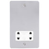 Eurolite Pssshsw Dual Voltage Shaver Socket Round Edge Polished Stainless Steel Plate White Interior