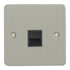 Eurolite Sss1Mb 1 Gang Master Telephone Socket Round Edge Satin Stainless Steel Plate Black Interior