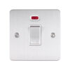 Eurolite Efsss20Adpswnssw 1 Gang 20Amp Dp Switch With Neon Enhance Flat Satin Stainless Steel Plate Matching Rocker White Trim