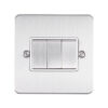 Eurolite Efsss3Swssw 3 Gang 10Amp 2Way Switch Enhance Flat Satin Stainless Steel Plate Matching Rockers White Trim