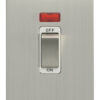 Eurolite Efsss45Aswnssw 45Amp Dp Cooker Switch With Neon Double Enhance Flat Satin Stainless Steel Plate Matching Rocker White Trim