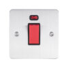 Eurolite Efsss45Aswnsssb 45Amp Dp Cooker Switch With Neon Single Enhance Flat Satin Stainless Steel Plate Matching Rocker Black Trim