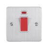 Eurolite Efsss45Aswnsssw 45Amp Dp Cooker Switch With Neon Single Enhance Flat Satin Stainless Steel Plate Matching Rocker White Trim