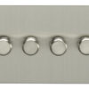 Eurolite Efsss4D400 4 Gang 400W Push On Off 2Way Dimmer Switch Enhance Flat Satin Stainless Steel Plate Matching Knobs