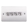 Eurolite Efssst4Sw 4 Gang Toggle Switch 4X10Amp 2Way Enhance Flat Satin Stainless Steel Plate