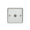 Eurolite En1Tvpcw 1 Gang Tv Coaxial Socket Polished Chrome Enhance Range White Trim