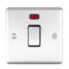 Eurolite En20Aswnssb 1 Gang 20Amp Dp Switch With Neon Satin Enhance Range Black Trim
