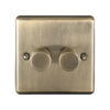Eurolite En2Dledabb 2 Gang 400W/Led 2Way Dimmer Switch Antique Enhance Range