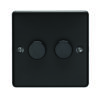 Eurolite En2Dledmbb 2 Gang 400W/Led 2Way Dimmer Switch Matt Black Enhance Range