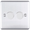 Eurolite En2Dledss 2 Gang 400W/Led 2Way Dimmer Switch Satin Enhance Range