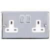 Eurolite En2Sopcw 2 Gang 13Amp Dp Switched Socket Polished Chrome Enhance Range White Trim