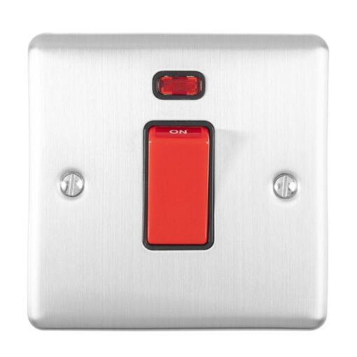 Eurolite Enhance Decorative 45Amp Switch With Neon Indicator - Satin Stainless