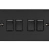 Eurolite En4Swmbb 4 Gang 10Amp 2Way Switch Matt Black Enhance Range Black Trim