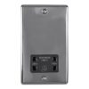 Eurolite Enshsbnb 2 Gang Shaver Socket 230/115V Black Nickel Enhance Range Black Trim