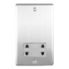 Eurolite Enshsssg 2 Gang Shaver Socket 230/115V Satin Enhance Range Grey Trim