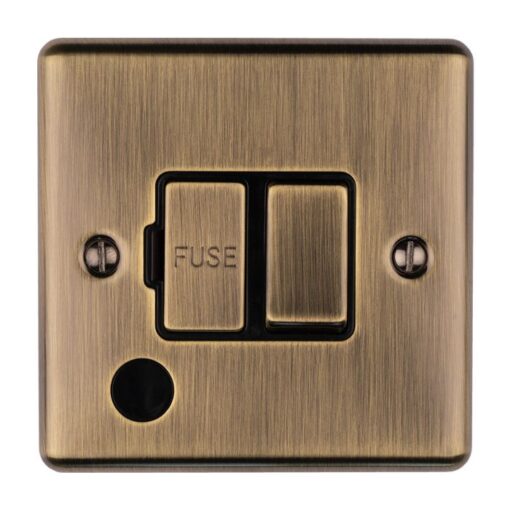 Eurolite Enswffoabb 13Amp Dp Switched Fuse Spur With Flex Outlet Antiqueenhance Range Black Trim