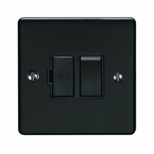 Eurolite Enswfmbb 13Amp Dp Switched Fuse Spur Matt Black Enhance Range Black Trim