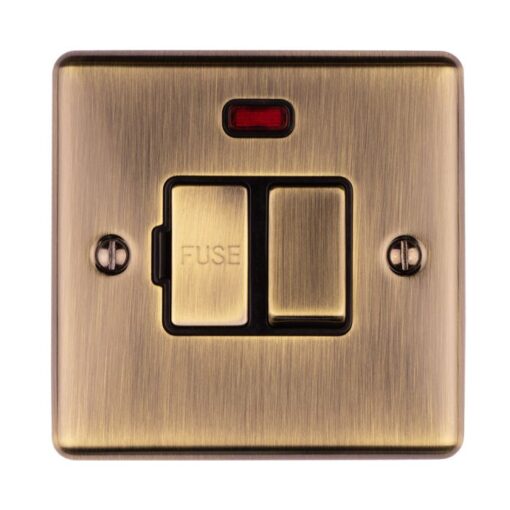 Eurolite Enswfnabb 13Amp Dp Switched Fuse Spur With Neon Antiqueenhance Range Black Trim
