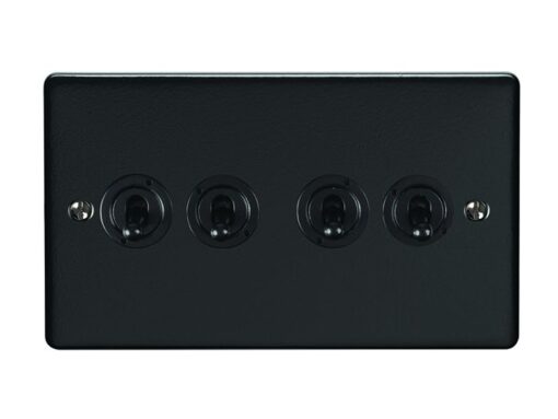 Eurolite Ent4Swmbb 4 Gang Toggle Switch Matt Black Enhance Range
