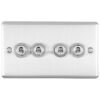 Eurolite Ent4Swss 4 Gang 10Amp 2Way Switch Satin Enhance Range