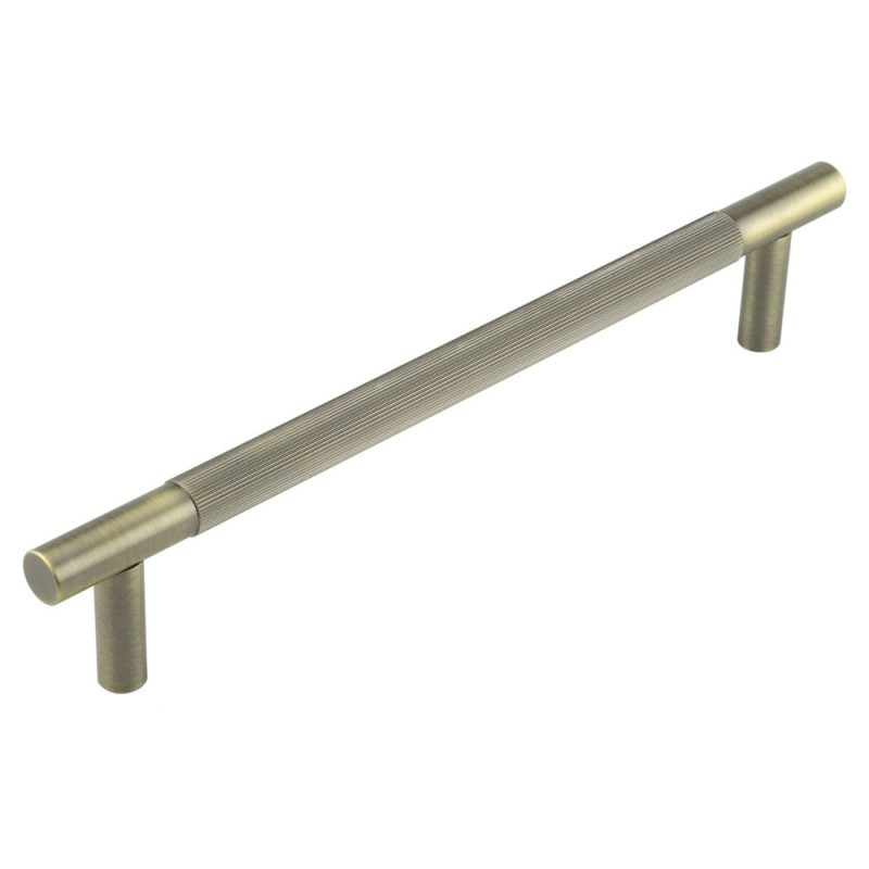 Venice Linear Knurled 300x19mm Antique Brass Pull Handle Face Fix 5 Venice Linear Knurled 300x19mm Antique Brass Pull Handle Face Fix
